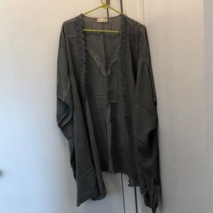 Grey, lace cardigan